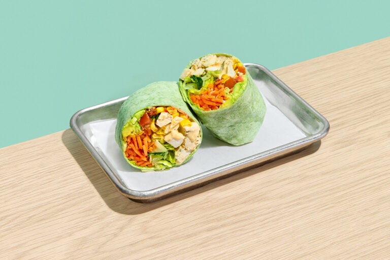 Tex Mex — Chicken Breast, Romaine, Carrot, Red Pepper, Avocado, Pico de Gallo, Corn Salsa, Ranch Dressing