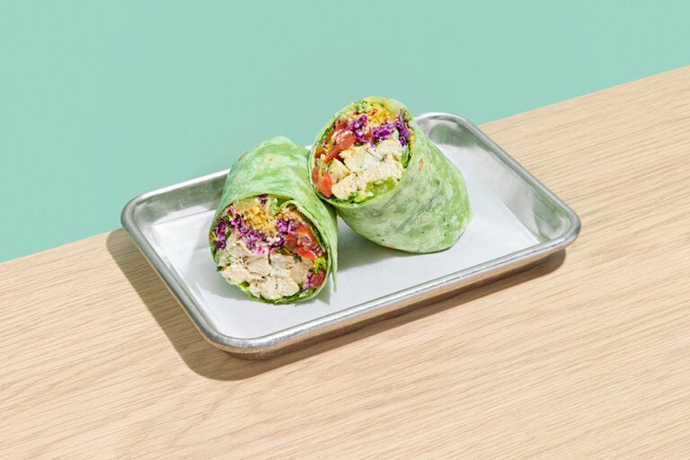 Chicken Caesar — Chicken Breast, Romaine, Purple Cabbage, Croutons, Pico de Gallo, Parmesan Cheese, Caesar Dressing