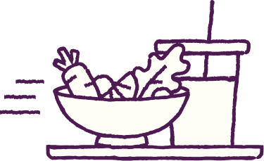 Icon of a salad bowl and a drink
